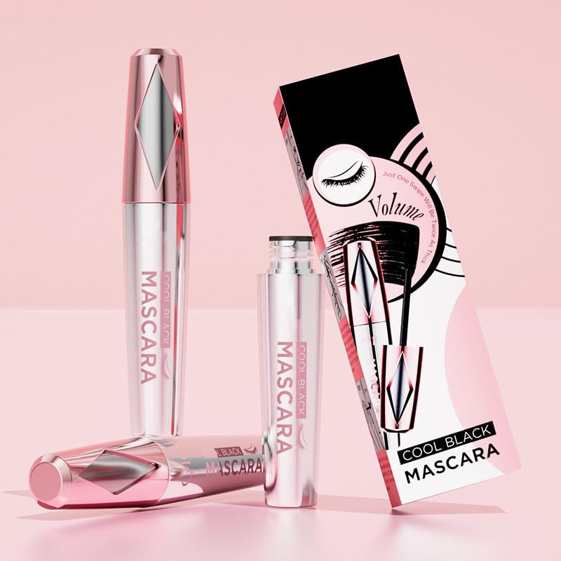 My Lashes 4D Silk Fiber Mascara - Stunning Volume & Length, Waterproof Black, Curly with New Silicone Brush (2 Pack)