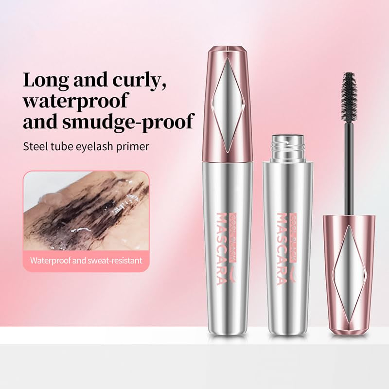 My Lashes 4D Silk Fiber Mascara - Stunning Volume & Length, Waterproof Black, Curly with New Silicone Brush (2 Pack)