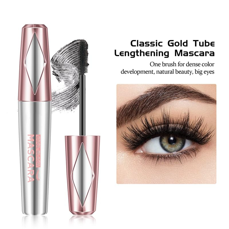 My Lashes 4D Silk Fiber Mascara - Stunning Volume & Length, Waterproof Black, Curly with New Silicone Brush (2 Pack)