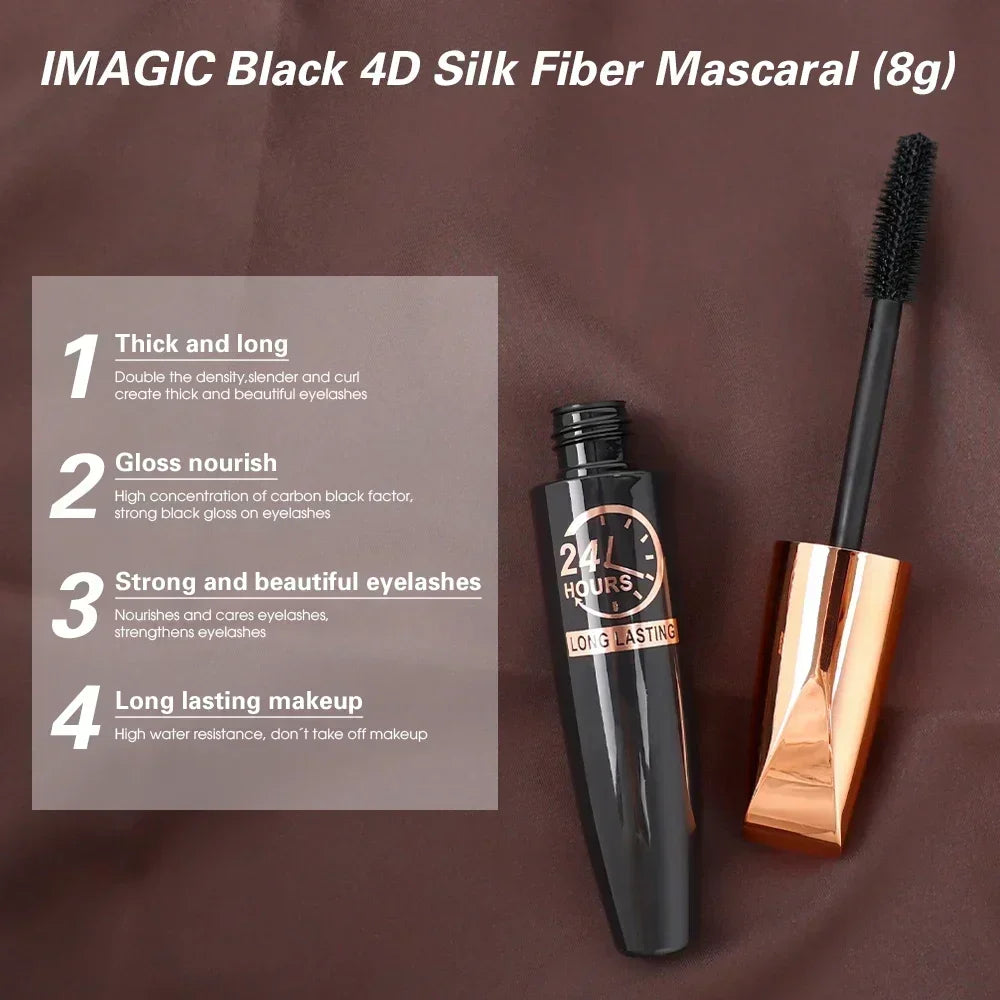 Ultimate 5D Waterproof Mascara for Lengthened, Beautiful Eyelashes - Silk Fiber Formula for Stunning Makeup Looks