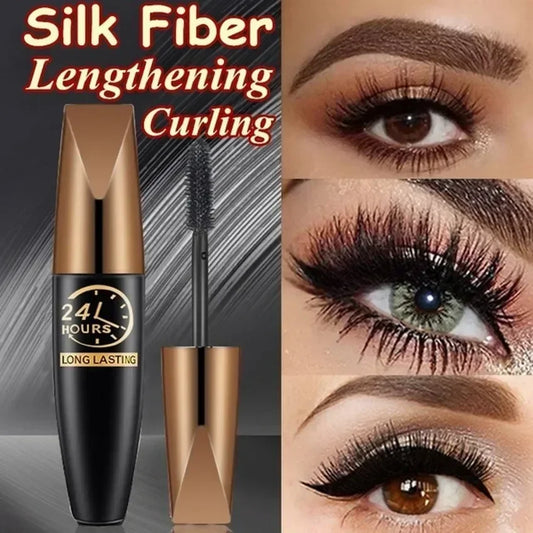 Ultimate 5D Waterproof Mascara for Lengthened, Beautiful Eyelashes - Silk Fiber Formula for Stunning Makeup Looks