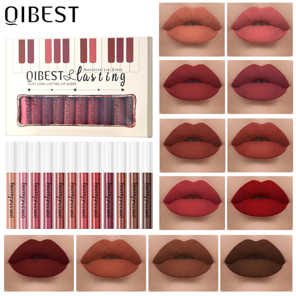 Vibrant 12-Color Matte Liquid Lipstick Set - Waterproof, Long-Lasting Lip Gloss for Every Occasion!