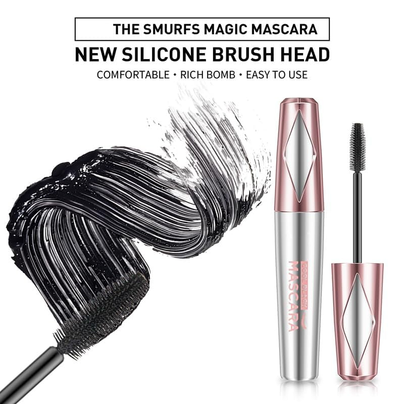 My Lashes 4D Silk Fiber Mascara - Stunning Volume & Length, Waterproof Black, Curly with New Silicone Brush (2 Pack)