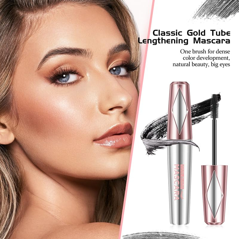 My Lashes 4D Silk Fiber Mascara - Stunning Volume & Length, Waterproof Black, Curly with New Silicone Brush (2 Pack)